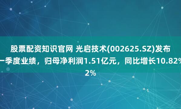 股票配资知识官网 光启技术(002625.SZ)发布一季度业绩，归母净利润1.51亿元，同比增长10.82%