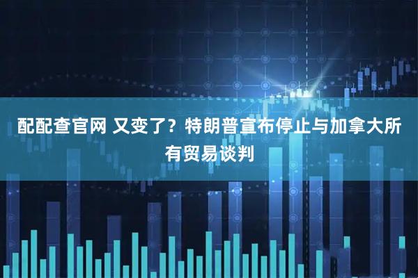 配配查官网 又变了?特朗普宣布停止与加拿大所有贸易谈判